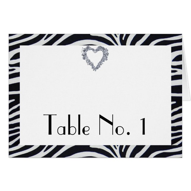 Elegant Zebra Stripe Tischnummer (Vorderseite (Horizontal))