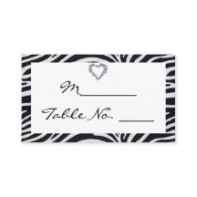 Elegant Zebra Stripe Wedding Platzkarte
