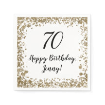 Elegant zum 70. Geburtstag Napkins für sie in Gold