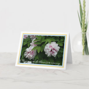 Elegant Zweites Hochzeitjubiläum mit White Peonies Karte