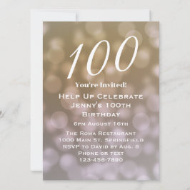 Elegante 100. Geburtstagseinladung für sie Einladung