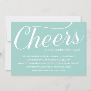 Elegante 10. Hochzeitstag-Party-Einladung Einladung
