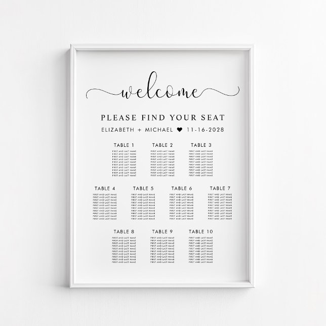 Elegante 10 Tabelle Hochzeitssatellite Poster (Von Creator hochgeladen)