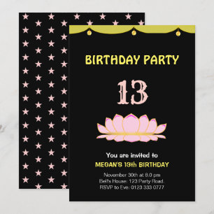 Élégante 13ème anniversaire de fête Invitation