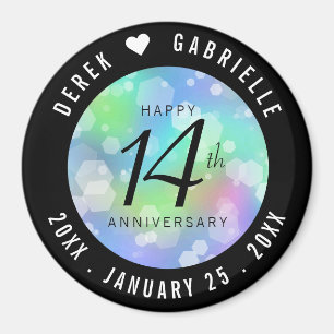 Elegante 14. Hochzeitsfeier Magnet