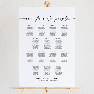 Elegante 14 Tische Favoriten Sitzkarte Poster