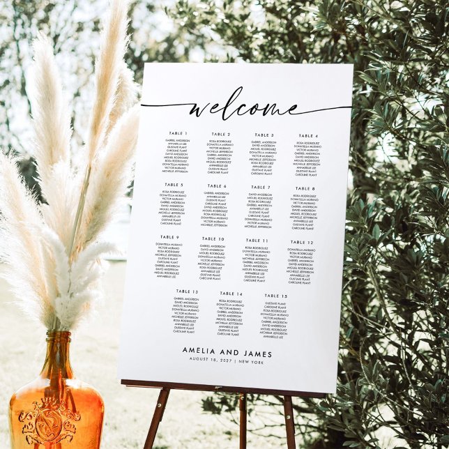 Elegante 15 Tische Begrüßungstabelle Poster (Von Creator hochgeladen)