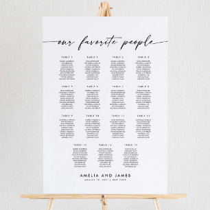 Elegante 15 Tische Bevorzugte Personen Sitzplan Poster