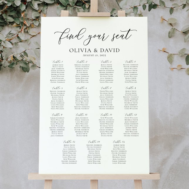 Elegante 15 Tische finden Ihre Sitzkarte Poster (Von Creator hochgeladen)