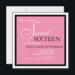 Elegante 16 . Geburtstag Rosa Einladung<br><div class="desc">Eine wunderschön elegante Party Einladung in hübschem Rosa-Schatten.</div>