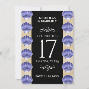 Elegante 17. Muscheln Hochzeitstag Einladung