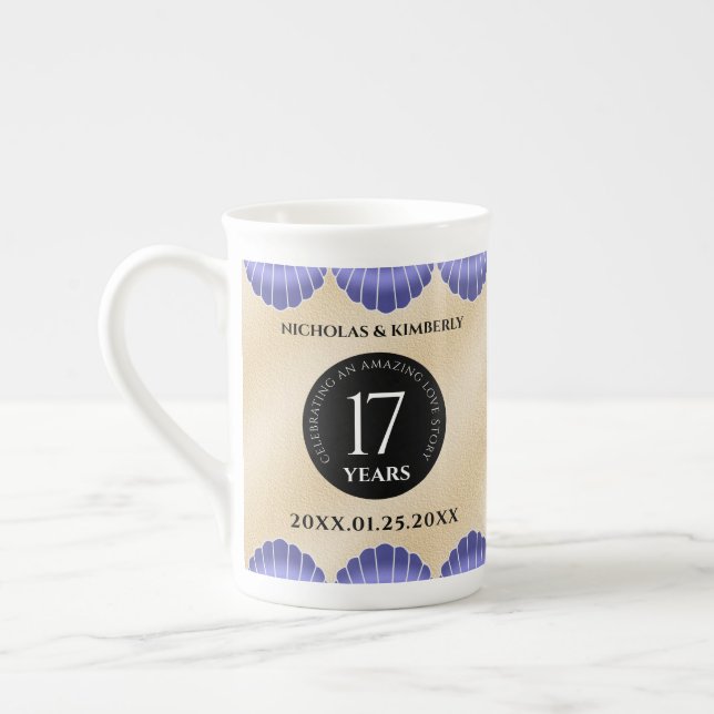 Elegante 17. Muscheln Hochzeitstag Prozellantasse (Links)