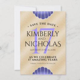 Elegante 17. Muscheln Hochzeitstag Save The Date
