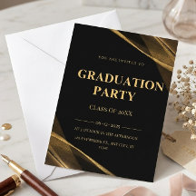 Elegante 2025 Black Gold Party Einladung