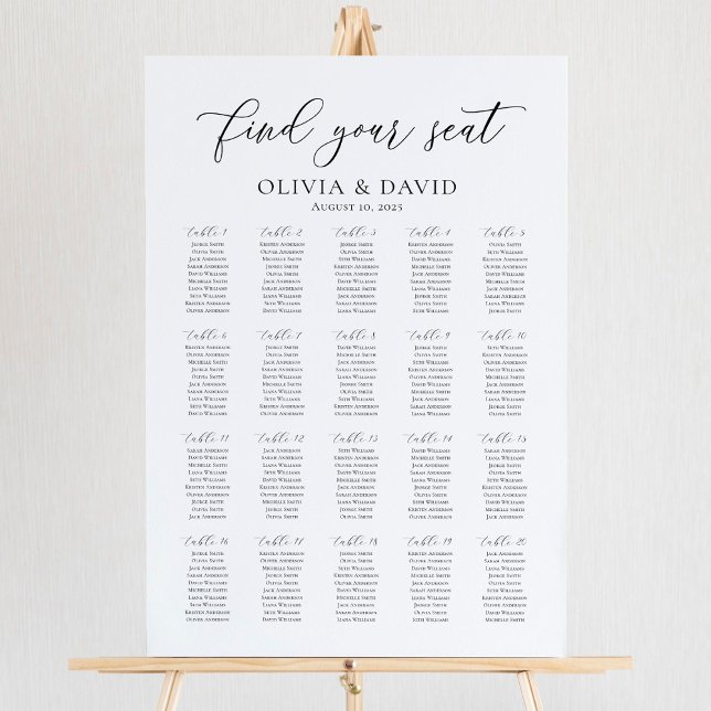 Elegante 20 Tische finden Ihre Sitzkarte Poster (Von Creator hochgeladen)