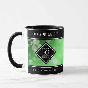 Élégante 20e Mug Mariage émeraude