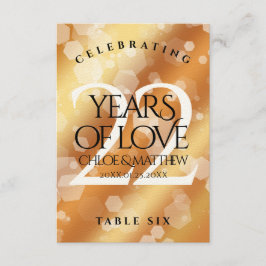 Elegante 22. Copper Wedding Anniversary Table Card Dankeskarte