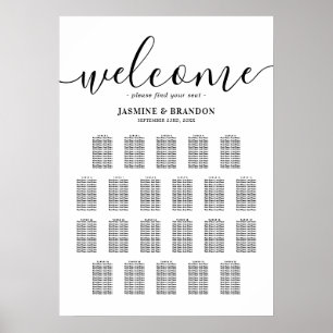 Elegante 22 Tabelle Hochzeitssattelkarte Poster