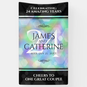 Elegante 24. Opal Wedding Anniversary Celebration Banner