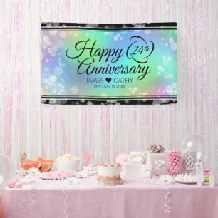 Elegante 24. Opal Wedding Anniversary Celebration Banner