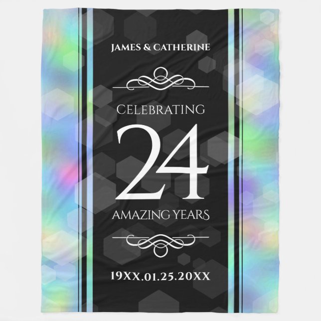 Elegante 24. Opal Wedding Anniversary Celebration Fleecedecke (Vorderseite)