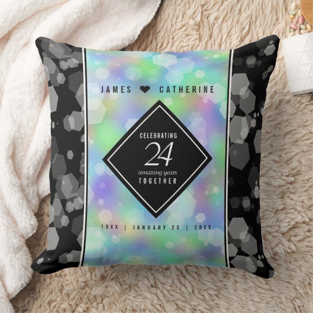 Elegante 24. Opal Wedding Anniversary Celebration Kissen (Decke)