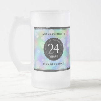 Elegante 24. Opal Wedding Anniversary Celebration Mattglas Bierglas