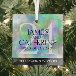 Elegante 24. Opal Wedding Anniversary Celebration Ornament Aus Glas