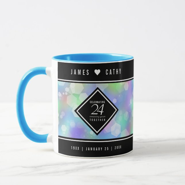 Elegante 24. Opal Wedding Anniversary Celebration Tasse (Links)