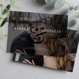 Elegante 2 benutzerdefinierte Fotos Overlay schwar Save The Date