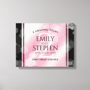 Elegante 2. Rosenquarz-Hochzeitsjubiläum Leinwanddruck