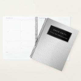 Elegante 2in1 Luxury Silver Metal Business Card & Planer