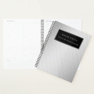 Elegante 2in1 Luxury Silver Metal Business Card & Planer