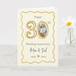 Elegante 30. Hochzeitskarte - Mama & Vater Karte