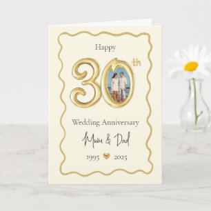 Elegante 30. Hochzeitskarte - Mama & Vater Karte