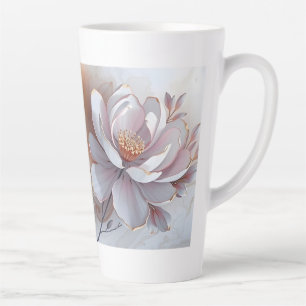 Elegante 3-dimensionale bemalte Blume Milchtasse