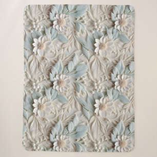 Elegante 3D Floral Relief Pastel Sherpadecke