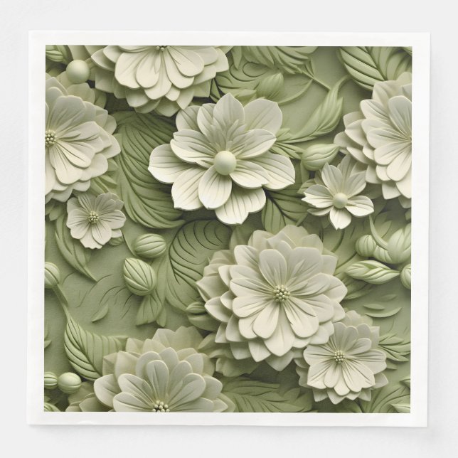 Elegante 3D Floral Relief Serviette (Vorderseite)