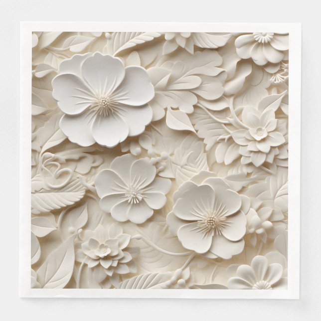 Elegante 3D Floral Relief Serviette (Vorderseite)