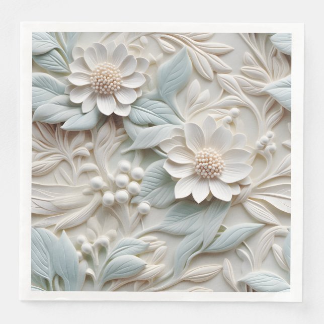 Elegante 3D Floral Relief Serviette (Vorderseite)