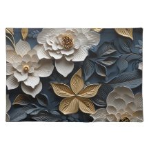 Elegante 3D Floral Relief