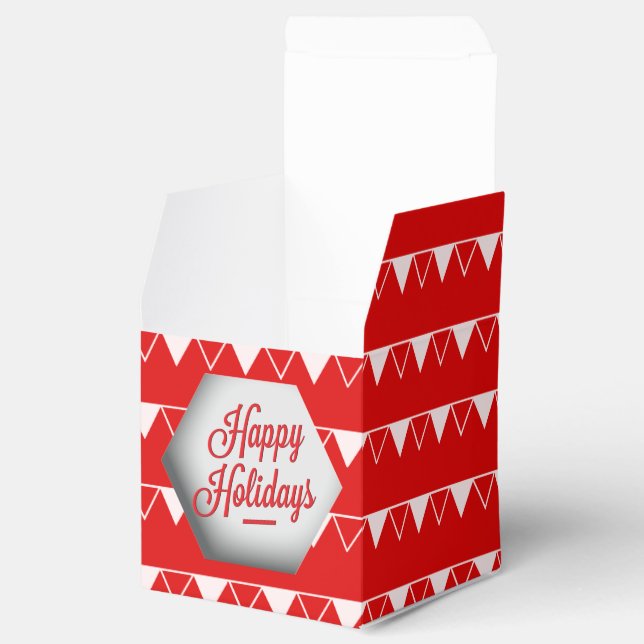 Elegante 3D Happy Holidays Geschenkschachtel (Geöffnet)