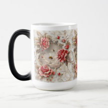 Elegante 3D-Rose, Bienen und botanische Schönheit