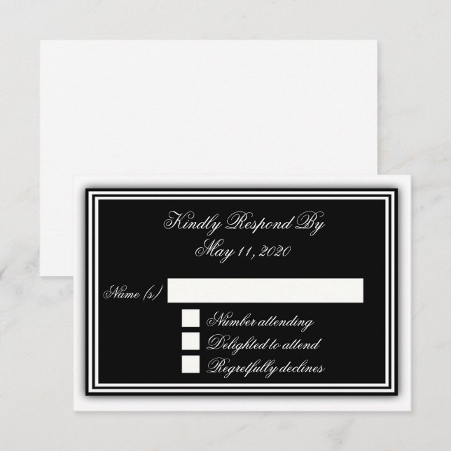 Elegante 3D-RSVP-Karte Einladung (Vorne/Hinten)