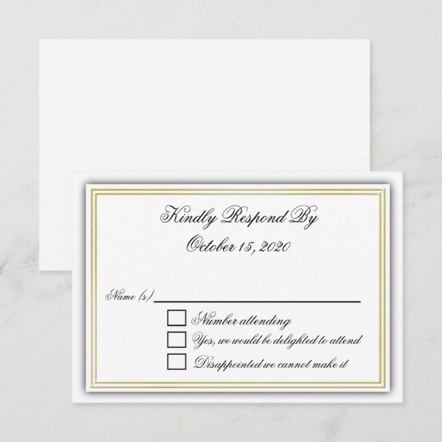 Elegante 3D-RSVP-Karte Einladung (Vorne/Hinten)