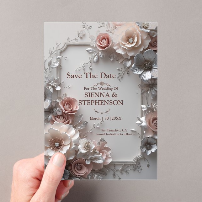 Elegante, 3D-Save the Date Einladung (Insitu (Handheld))