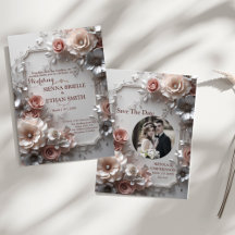 Elegante, 3D-Save the Date Einladung