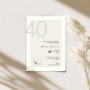 Elegante 40. Geburtstagseinladung - Minimalistisch Einladung