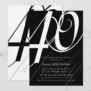 Elegante 40. Geburtstagseinladungen Einladung