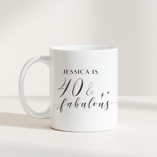 Elegante 40 und fantastisches personalisiertes Geb Kaffeetasse